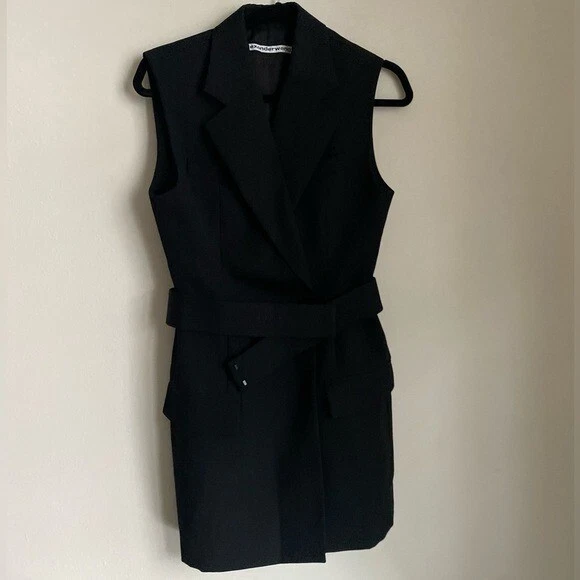 Abito su misura senza maniche Alexander Wang nuovo senza etichette con logo ricamato 2 $895