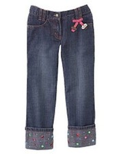 EUC GYMBOREE GIRLS VINTAGE CUPCAKE CUTIE CUFFED GEM BLUE JEANS SIZE 6