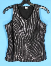 GTM DANCEWEAR Black & Silver TIGER/ZEBRA STRIPE Tank Top Dance Jazz SA S ADULT