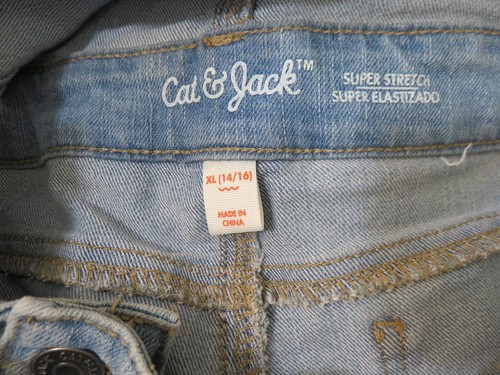 Cat And Jack Super Stretch Light Blue Denim Overalls Unicorn Girls XL (14-16) - Picture 4 of 4