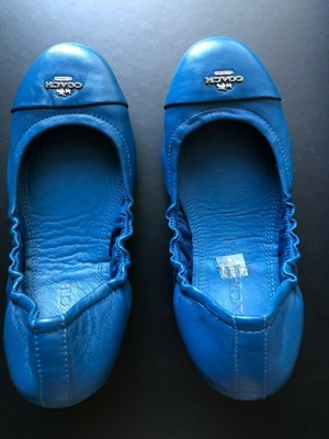coach blue flats