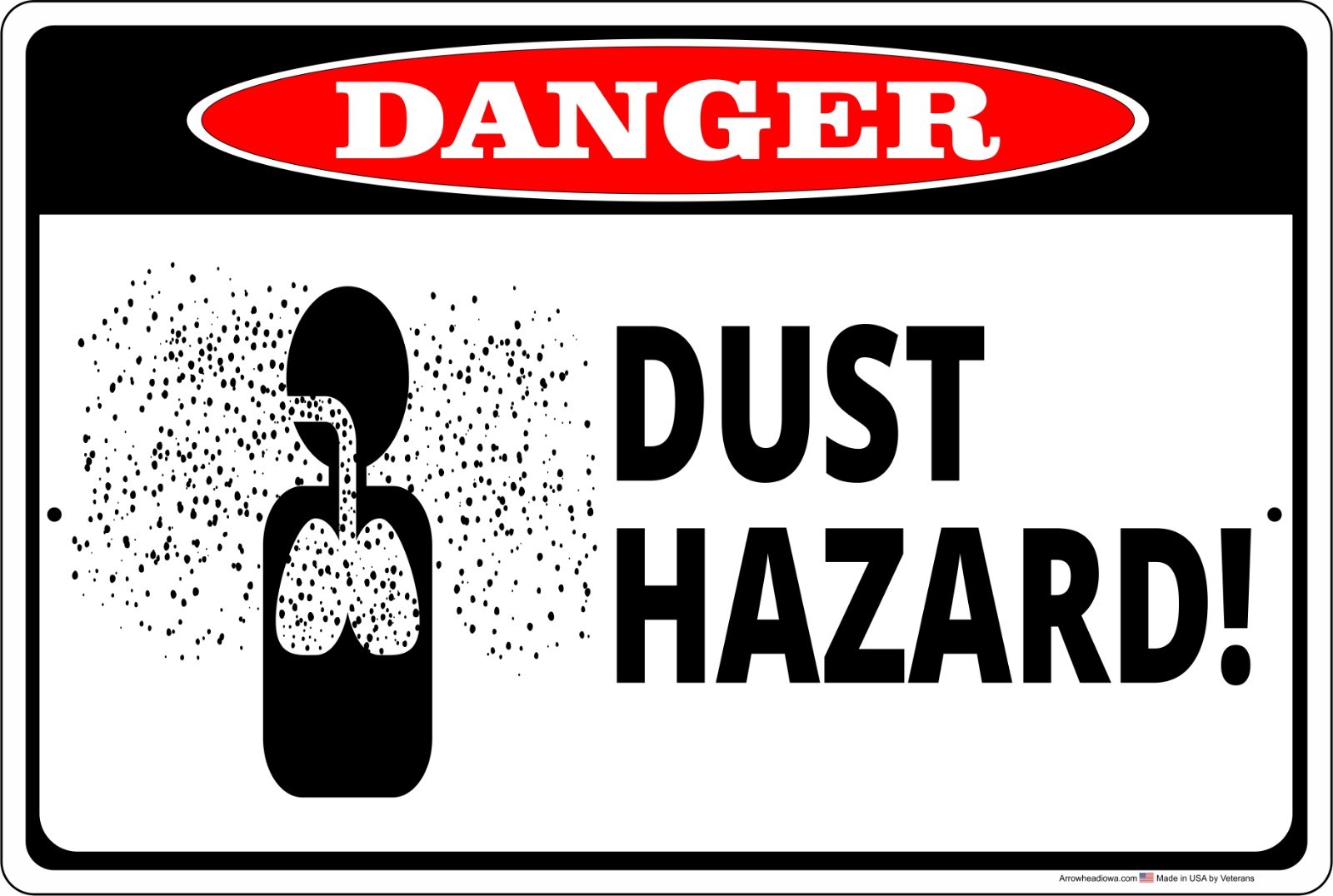 Danger Dust Hazard! Safety Workplace Metal Sign Funny eBay