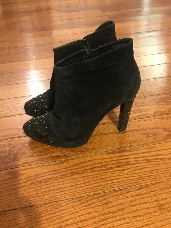 Roger Vivier Negro Roger Vivier Botines Negro Cuero Gamuza Suave Talla 38.5 Foto 3 de 4