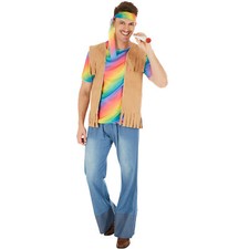 Men?s Hippie Peace Costum Man Halloween Fancy Dress Outfit Carnival Woodstock