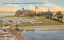 Naval Station Newport RI Rhode Island Navy Military Base Campus Vtg Postcard C17