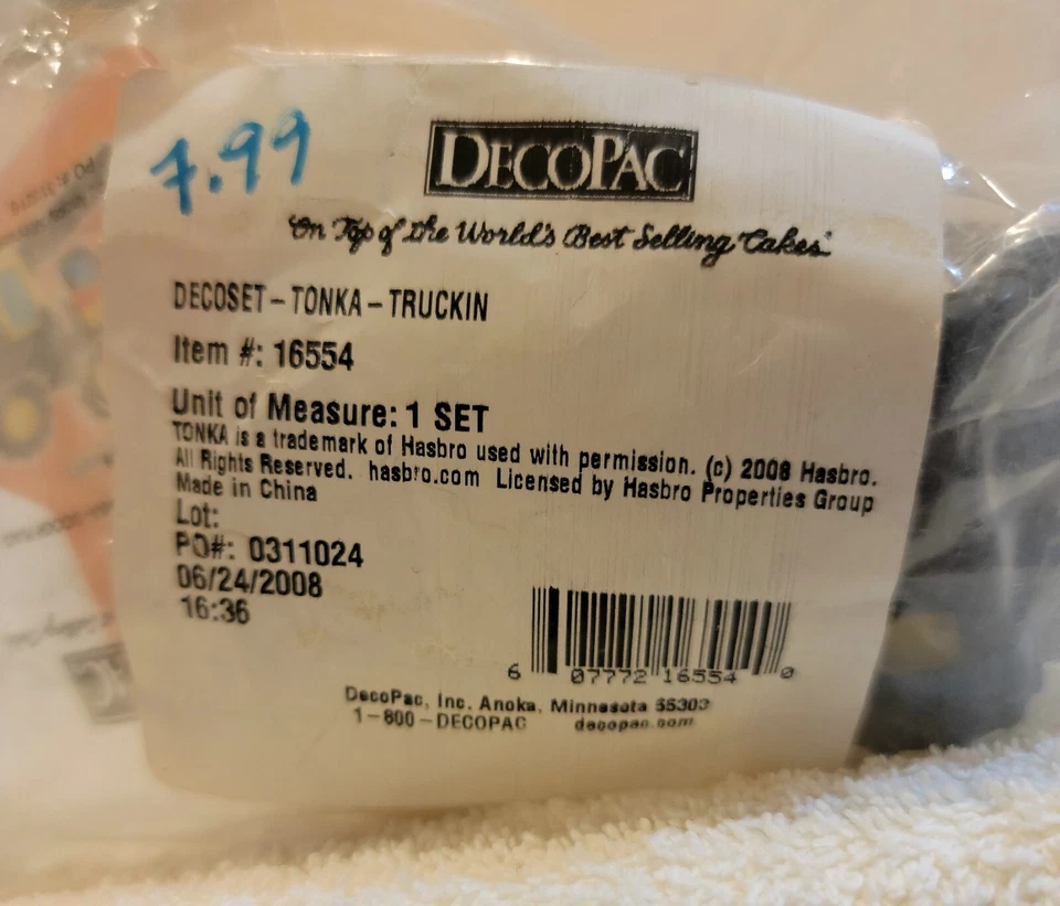 DecoPac TONKA TRUCKIN Cake Topper Amarillo Camión de Volteo Grande Sellado en Paquete Original Foto 4 de 4