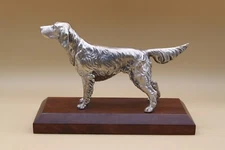 Weidlich Brothers Silverplate Working Dog/Setter on Wood base
