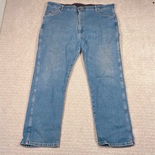 Vintage Wrangler Jeans Men  s 42x30 Stretch Waist Blue Denim Straight Leg Western