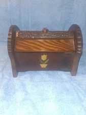 1930s Vintage Rustic Live Edge Adirondack Sewing Box.