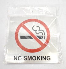 4 Pack No Smoking Sign Square Aluminum Metal Self Adhesive Warning 5.5"