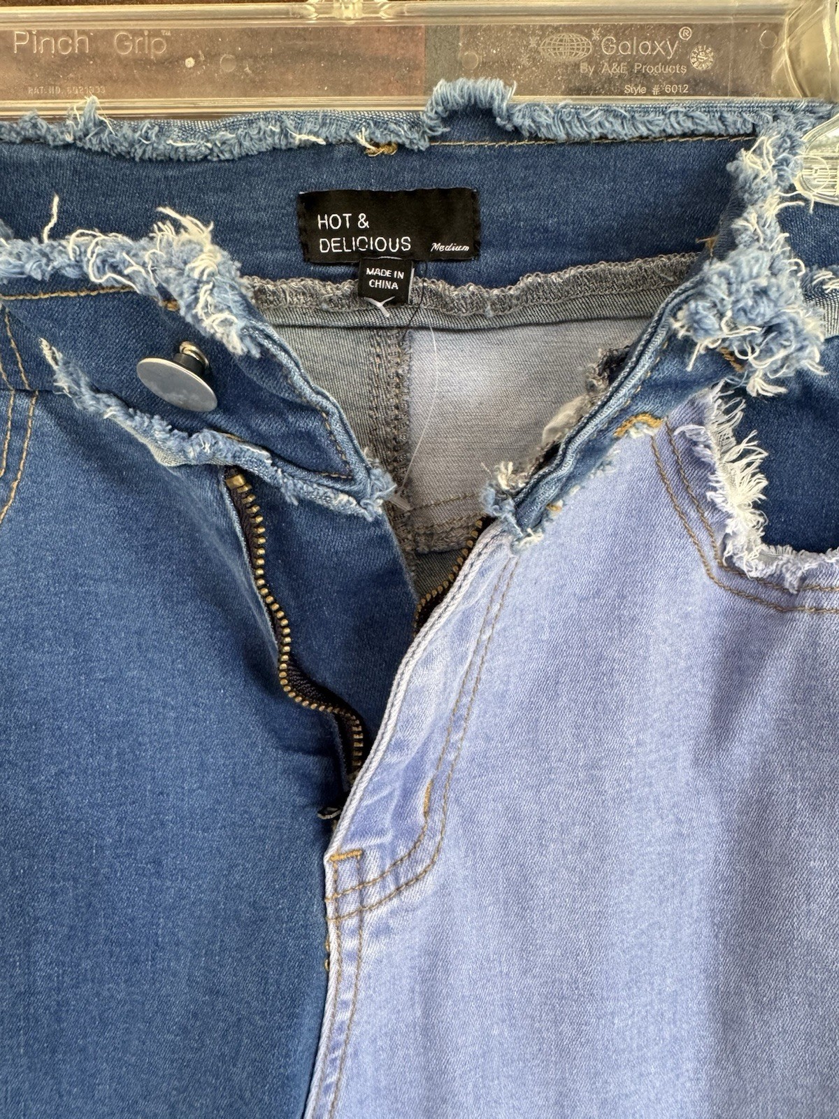 Flared Patchwork Denim Jeans Medium Stretch Blue … - image 1