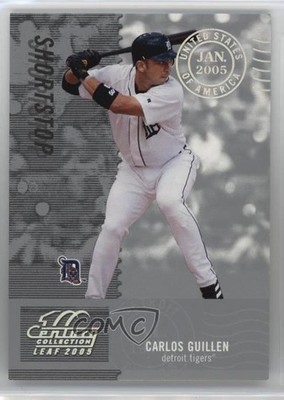 2005 Leaf Century Collection Post Marks Silver 73/100 Carlos Guillen #84 4at