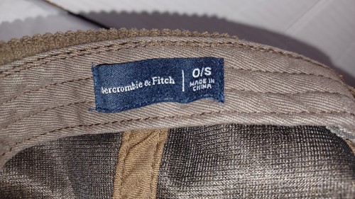 Gorra Abercrombie Fitch Yellowstone Wyoming Park marrón pana O/S USADA UNA VEZ - Imagen 8 de 8