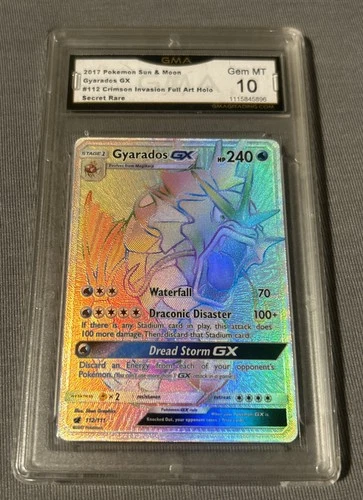 2017 Pokémon Crimson Invasion Gyarados FA 112/111 Secret Rainbow Rare GMA 10