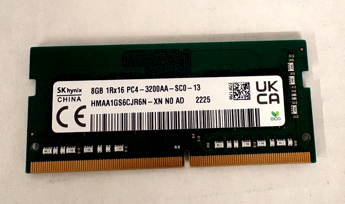 SK Hynix 8GB DDR4 3200MHz HMAA1GS6CJR6N-XN SODIMM RAM Memory (D9-B2)