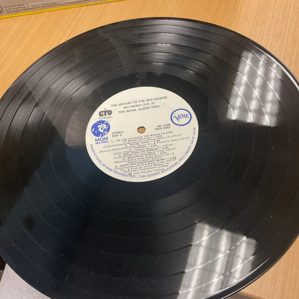 The History of the New Seekers Vinyl LP Record 1973 MGM Verve MV-5095 Foto 3 de 4