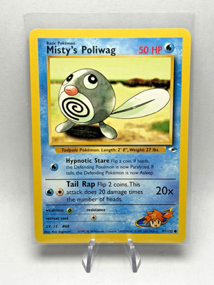 Misty's Poliwag 87/132 - Gym Heroes - Pokemon Card NM LP