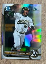 Clark Elliott 1st 2022 Bowman Draft Chrome Refractor #BDC-85 Oakland Athletics