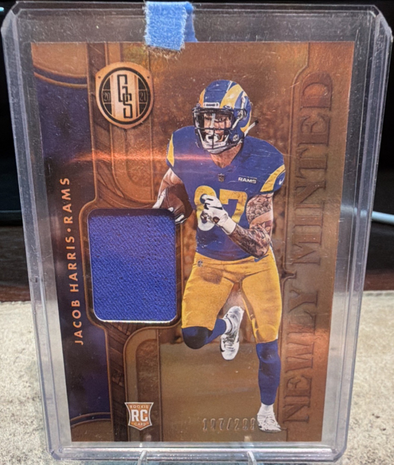 Jacob Harris Panini National Treasures Crossover Rookie Patch Autographs #JH Holo Gold
