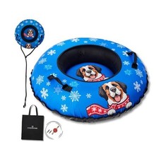 Snow Tube for Adults  Kids  Heavy-Duty Inflatable Snow Tube with Super Slick