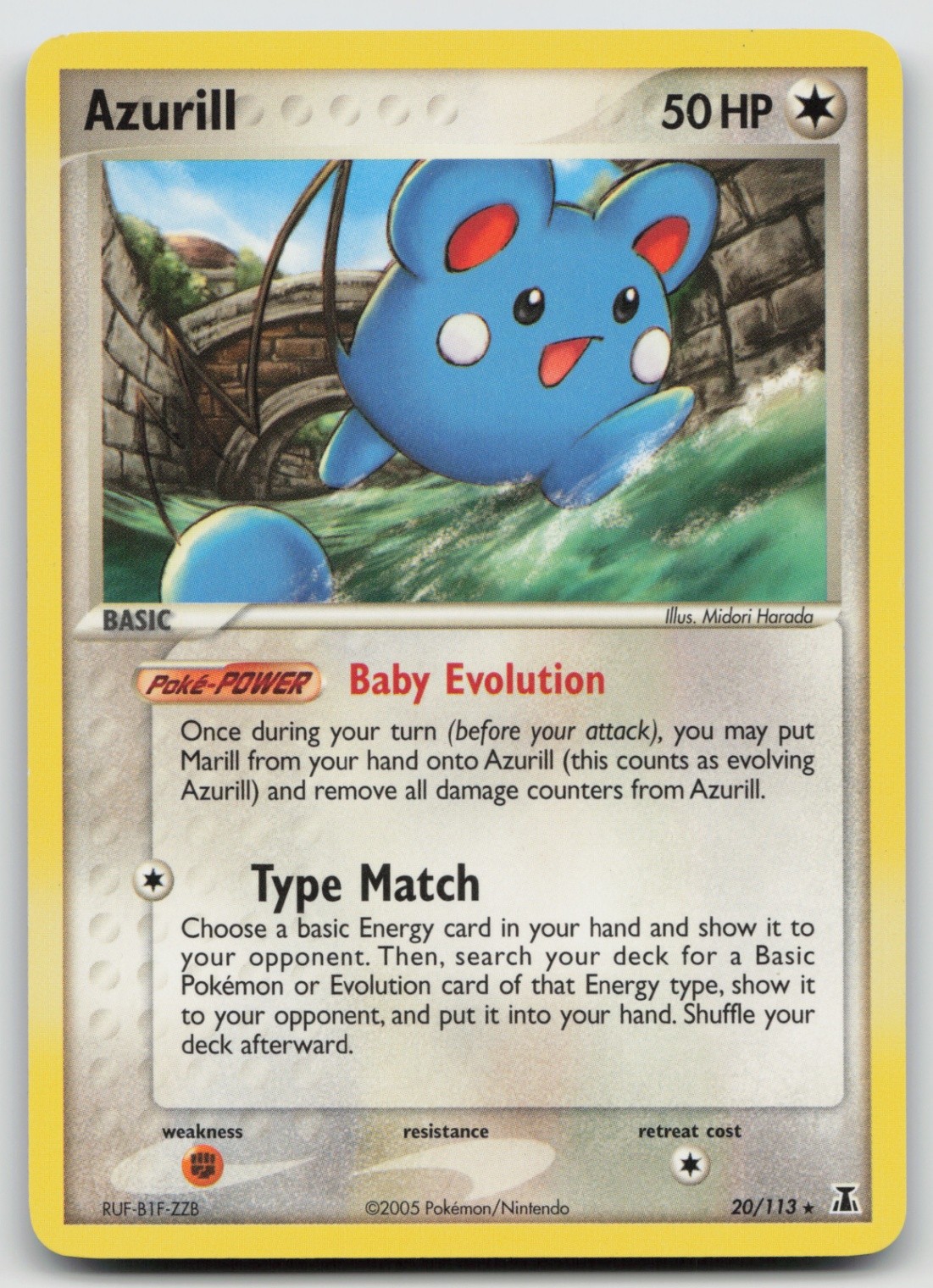 Pokemon Card Azurill Rare Delta Species 20/113