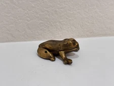 Vintage Brass Frog Trinket Box – Hinged Animal Figurine Jewelry Holder