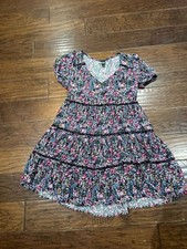 Wild Fable Floral Tiered Babydoll Mini Dress with Lace Trim