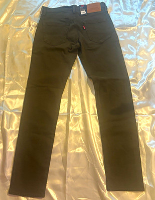 Levi's Premium Men s Slim Fit Olive green Cotton Denim Jeans Mid Rise Dark Wash