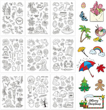 9 Blatt Saison Thema Klare Stempel Frühling Sommer Herbst Winter Silikonstempel