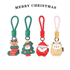 Cute Christmas Keychain Bag Charm Key Ring Pendant Reindeer Santa Tree Xmas Gift