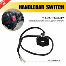 Motorcycle Switch Horn Handlebar Mount Push Button Momentary Start LED Light NEW