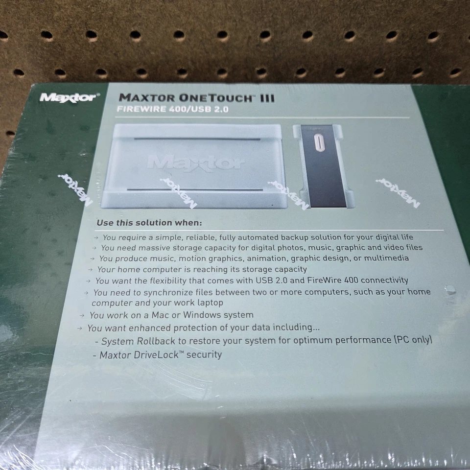Maxtor Seagate OneTouch III - 320GB External USB 2.0/Firewire 400 Hard Drive NEW - Image 3 of 4