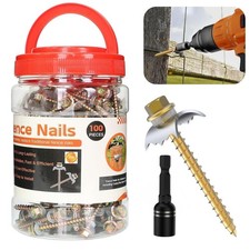 100 PCS Fence Staples 304 Stainless Steel Fence Nails for Softwood Reusable Fa