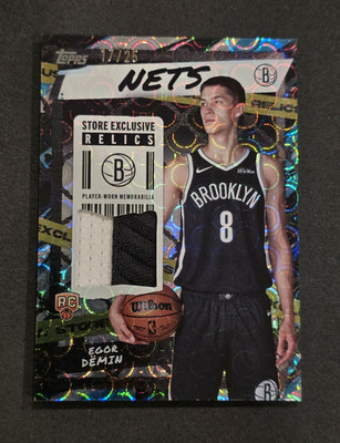 Topps 2025 Flagship Egor Demin Brooklyn Nets #SR-ED Relics RC Patch 17/25