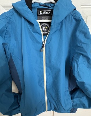 Killtec Youth Boys' Blue Jacket Waterproof, Windproof, Full Zip w Hood, Size 10