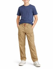Levi s Kids Cargo Pants Size 10 Khaki Elastic Waist Drawstring Cotton Stretch