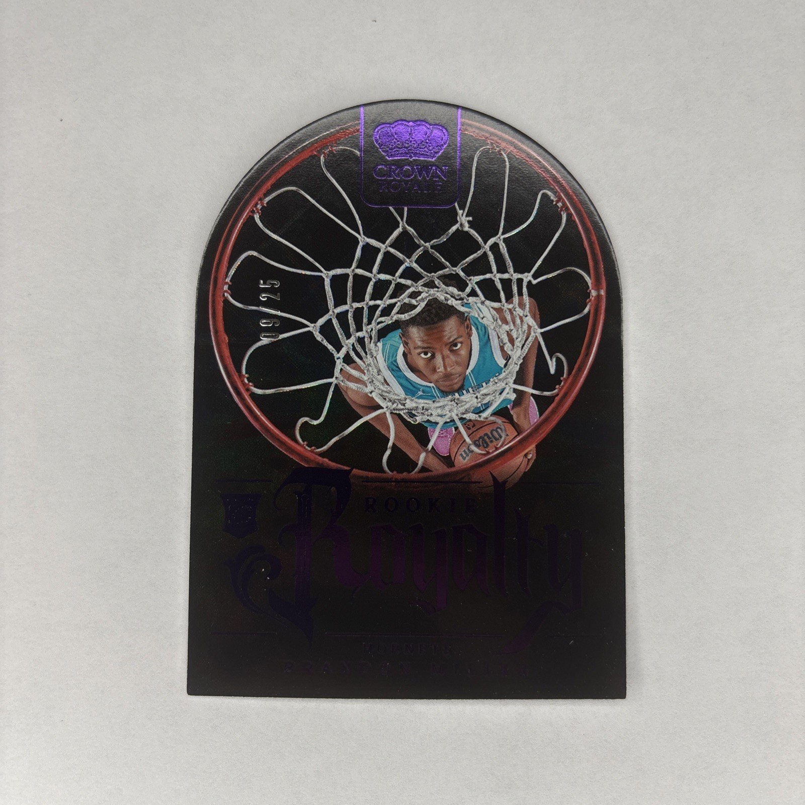 Brandon Miller 2023-24 Panini Crown Royale Basketball Rookie Royalty Purple /25
