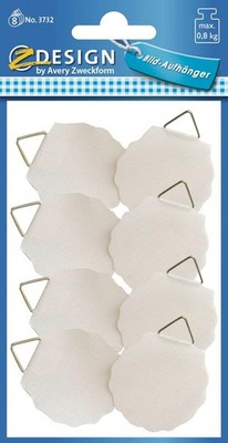 Avery Zweckform 3732 Bildaufhänger zum Kleben, 8 Aufkleber, ø 35 mm, selbstklebe