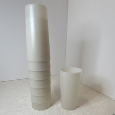 Plastic Tumblers Set of 8, 26oz, beige Dishwasher Microwave Safe