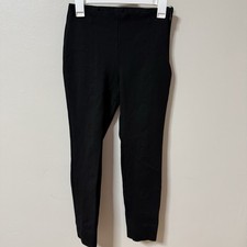 Quince Women's Black Ultra-Stretch Ponte Pants Pintuck Ankle sz M