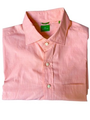 Sid Mashburn Slim Fit Peach Dress Shirt Large Spread Collar 100% Cotton 