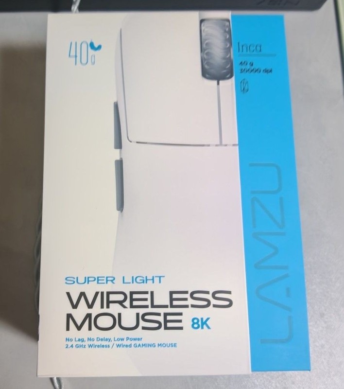Lamzu Inca White Gaming Mouse Super Light 2.4Ghz Wireless White Used
