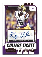 Kary Vincent Jr. AUTOGRAPH Red LSU Tigers 2021 Panini Contenders AUTO Football