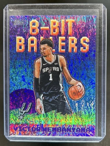 2025-26 Topps Victor Wembanyama 8-Bit Ballers Purple Holo Foil #/250 Spurs