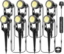 6/8Pcs LED Garden Spike Lights Mains Powered 19/25m Adjustable Outdoor Spotlight
