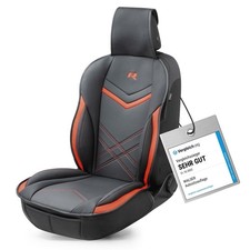 Auto Sitzauflage Walser Rey sportlicher Sitzschoner Leder in Rot / Schwarz