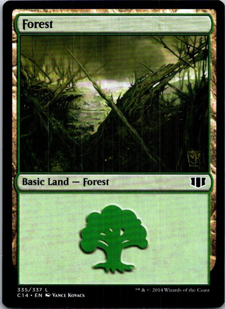 Forest (335) Magic The Gathering Commander 2014 Light Play
