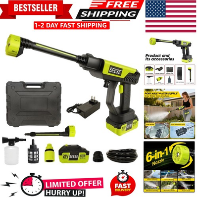 #ad #ad Cordless Pressure Washer Gun: 1000 PSI Portable Electric Washer for Vehicle ... $107.63