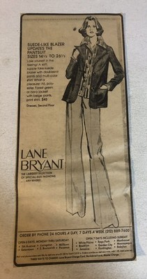 1977 Lane Bryant Lady s Pantsuit Vintage Print Ad Advertisement pa32