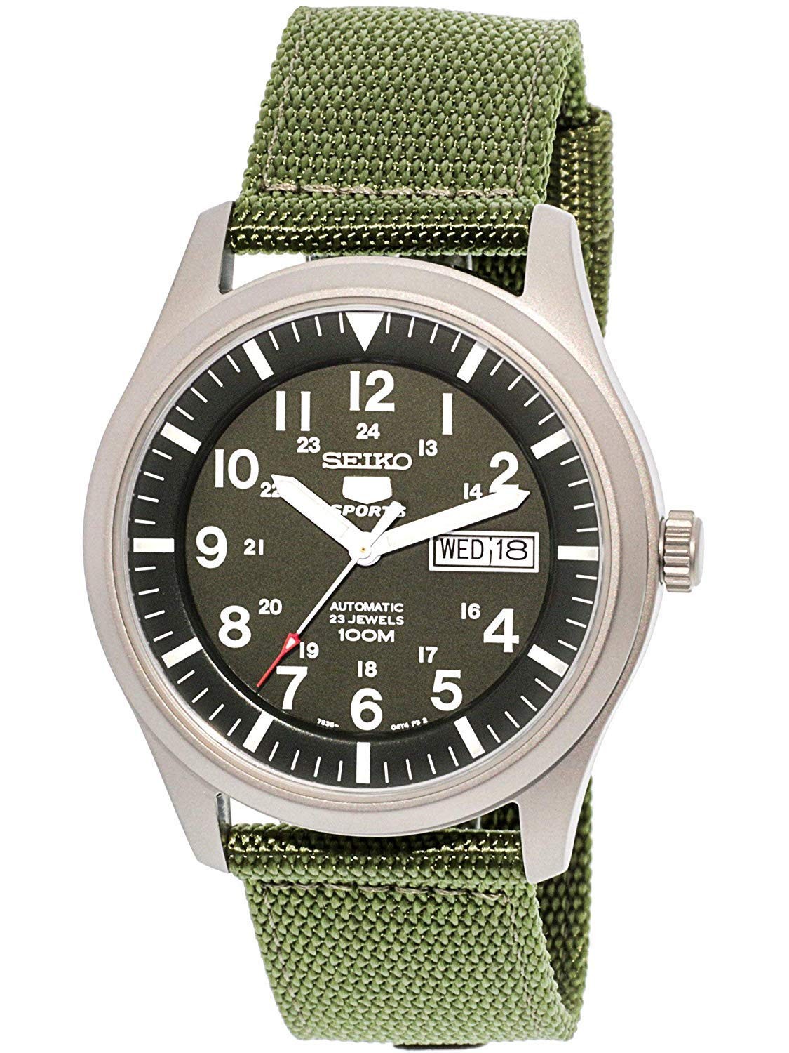 Seiko 5 Sport Automatic Khaki Dial Mens Watch SNZG09K1